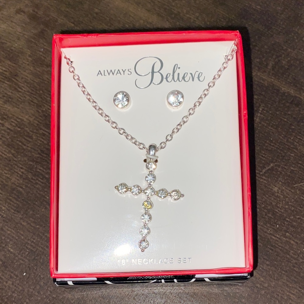 Silver Necklace and Earring Set